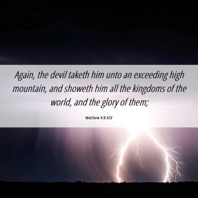 Picture 06 - Matthew 4:8 ASV - Again, the devil taketh him unto an exceeding - Bible Verse Picture