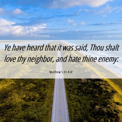 Picture 06 - Matthew 5:43 ASV - Ye have heard that it was said, Thou shalt love - Bible Verse Picture