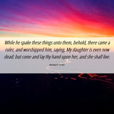 Picture 06 - Matthew 9:18 ASV - While he spake these things unto them, behold, - Bible Verse Picture