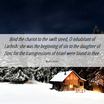Picture 06 - Micah 1:13 ASV - Bind the chariot to the swift steed, O inhabitant - Bible Verse Picture