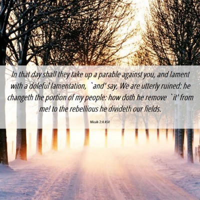 Picture 06 - Micah 2:4 ASV - In that day shall they take up a parable against - Bible Verse Picture