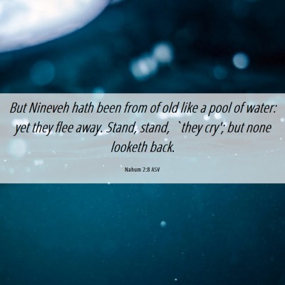 Picture 06 - Nahum 2:8 ASV - But Nineveh hath been from of old like a pool of - Bible Verse Picture
