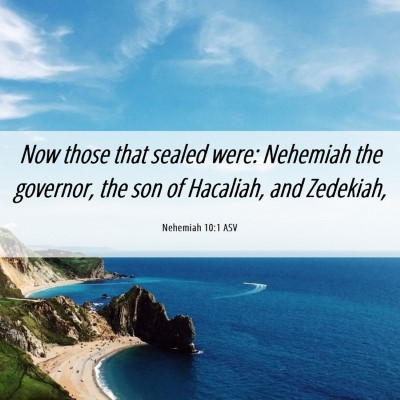 Picture 06 - Nehemiah 10:1 ASV - Now those that sealed were: Nehemiah the - Bible Verse Picture