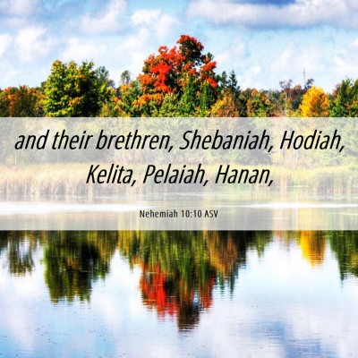 Picture 06 - Nehemiah 10:10 ASV - and their brethren, Shebaniah, Hodiah, Kelita, - Bible Verse Picture