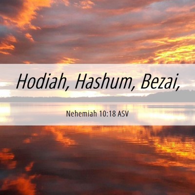 Picture 06 - Nehemiah 10:18 ASV - Hodiah, Hashum, - Bible Verse Picture