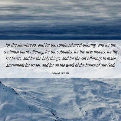 Picture 06 - Nehemiah 10:33 ASV - for the showbread, and for the continual - Bible Verse Picture