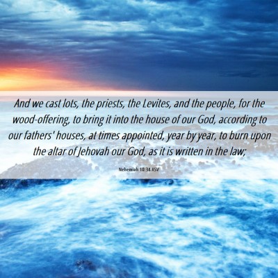 Picture 06 - Nehemiah 10:34 ASV - And we cast lots, the priests, the Levites, and - Bible Verse Picture