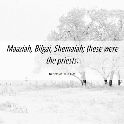 Picture 06 - Nehemiah 10:8 ASV - Maaziah, Bilgai, Shemaiah; these were the - Bible Verse Picture