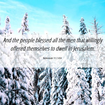Picture 06 - Nehemiah 11:2 ASV - And the people blessed all the men that willingly - Bible Verse Picture