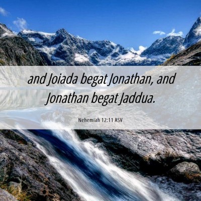 Picture 06 - Nehemiah 12:11 ASV - and Joiada begat Jonathan, and Jonathan begat - Bible Verse Picture