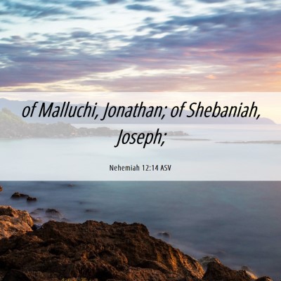 Picture 06 - Nehemiah 12:14 ASV - of Malluchi, Jonathan; of Shebaniah, - Bible Verse Picture