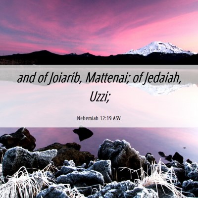 Picture 06 - Nehemiah 12:19 ASV - and of Joiarib, Mattenai; of Jedaiah, - Bible Verse Picture