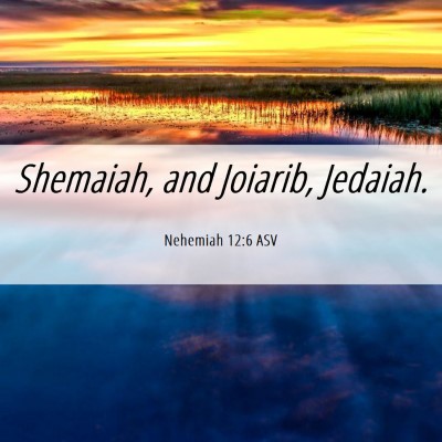 Picture 06 - Nehemiah 12:6 ASV - Shemaiah, and Joiarib, - Bible Verse Picture