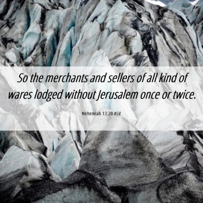 Picture 06 - Nehemiah 13:20 ASV - So the merchants and sellers of all kind of wares - Bible Verse Picture
