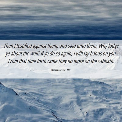 Picture 06 - Nehemiah 13:21 ASV - Then I testified against them, and said unto - Bible Verse Picture