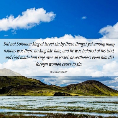 Picture 06 - Nehemiah 13:26 ASV - Did not Solomon king of Israel sin by these - Bible Verse Picture