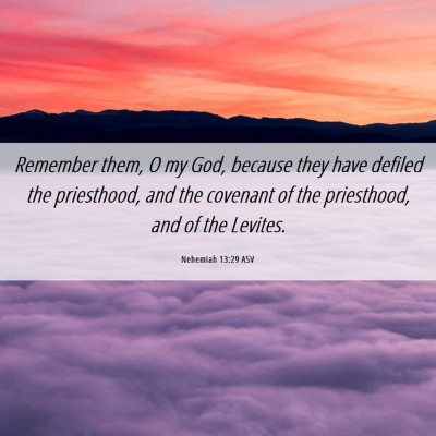 Picture 06 - Nehemiah 13:29 ASV - Remember them, O my God, because they have - Bible Verse Picture