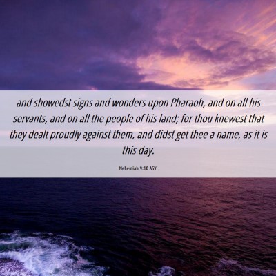Picture 06 - Nehemiah 9:10 ASV - and showedst signs and wonders upon Pharaoh, and - Bible Verse Picture