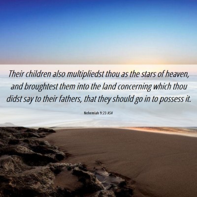 Picture 06 - Nehemiah 9:23 ASV - Their children also multipliedst thou as the - Bible Verse Picture