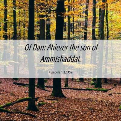 Picture 06 - Numbers 1:12 ASV - Of Dan: Ahiezer the son of - Bible Verse Picture