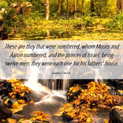 Picture 06 - Numbers 1:44 ASV - These are they that were numbered, whom Moses and - Bible Verse Picture