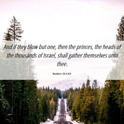 Picture 06 - Numbers 10:4 ASV - And if they blow but one, then the princes, the - Bible Verse Picture