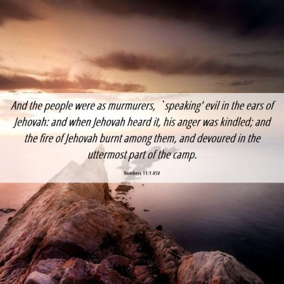 Picture 06 - Numbers 11:1 ASV - And the people were as murmurers, `speaking' evil - Bible Verse Picture