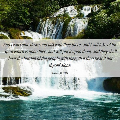Picture 06 - Numbers 11:17 ASV - And I will come down and talk with thee there: - Bible Verse Picture