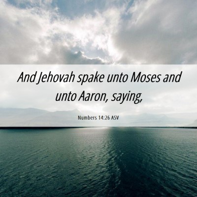 Picture 06 - Numbers 14:26 ASV - And Jehovah spake unto Moses and unto Aaron, - Bible Verse Picture