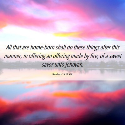 Picture 06 - Numbers 15:13 ASV - All that are home-born shall do these things - Bible Verse Picture