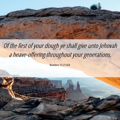 Picture 06 - Numbers 15:21 ASV - Of the first of your dough ye shall give unto - Bible Verse Picture