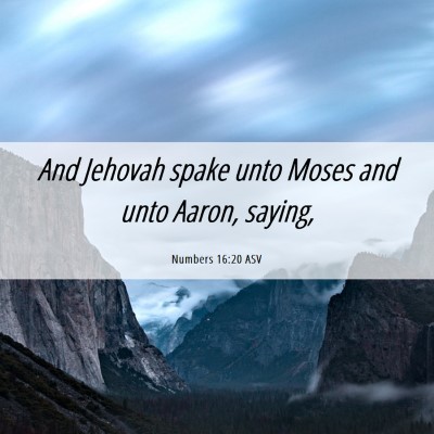 Picture 06 - Numbers 16:20 ASV - And Jehovah spake unto Moses and unto Aaron, - Bible Verse Picture