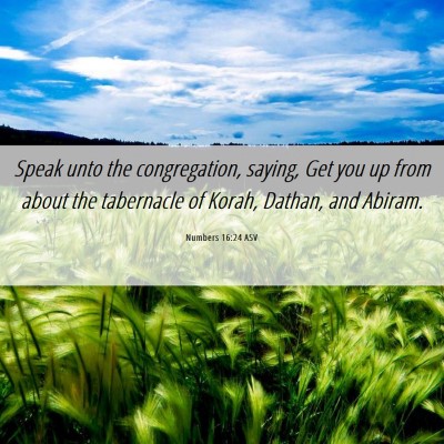 Picture 06 - Numbers 16:24 ASV - Speak unto the congregation, saying, Get you up - Bible Verse Picture