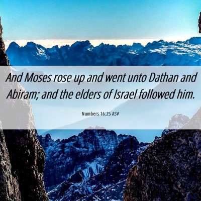 Picture 06 - Numbers 16:25 ASV - And Moses rose up and went unto Dathan and - Bible Verse Picture