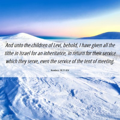 Picture 06 - Numbers 18:21 ASV - And unto the children of Levi, behold, I have - Bible Verse Picture