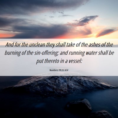 Picture 06 - Numbers 19:17 ASV - And for the unclean they shall take of the ashes - Bible Verse Picture