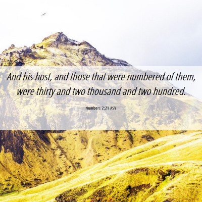 Picture 06 - Numbers 2:21 ASV - And his host, and those that were numbered of - Bible Verse Picture