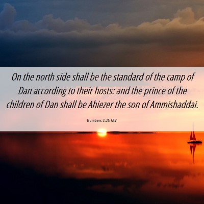 Picture 06 - Numbers 2:25 ASV - On the north side shall be the standard of the - Bible Verse Picture
