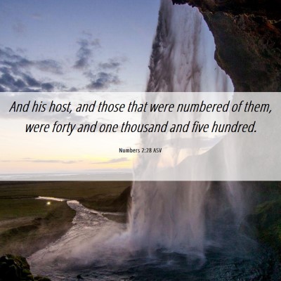 Picture 06 - Numbers 2:28 ASV - And his host, and those that were numbered of - Bible Verse Picture