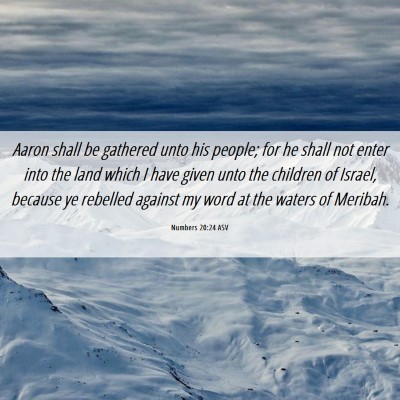 Picture 06 - Numbers 20:24 ASV - Aaron shall be gathered unto his people; for he - Bible Verse Picture