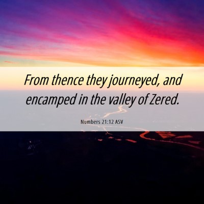 Picture 06 - Numbers 21:12 ASV - From thence they journeyed, and encamped in the - Bible Verse Picture