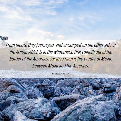 Picture 06 - Numbers 21:13 ASV - From thence they journeyed, and encamped on the - Bible Verse Picture