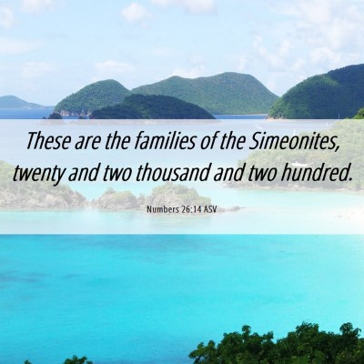 Picture 06 - Numbers 26:14 ASV - These are the families of the Simeonites, twenty - Bible Verse Picture