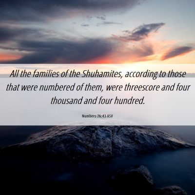 Picture 06 - Numbers 26:43 ASV - All the families of the Shuhamites, according to - Bible Verse Picture