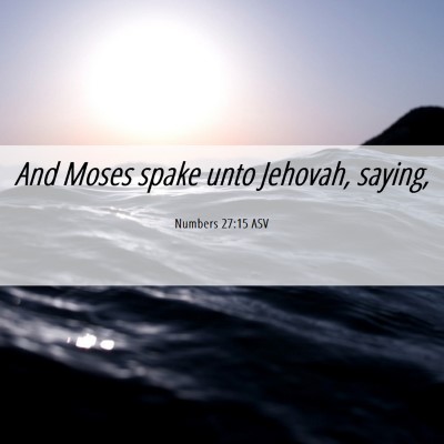 Picture 06 - Numbers 27:15 ASV - And Moses spake unto Jehovah, - Bible Verse Picture