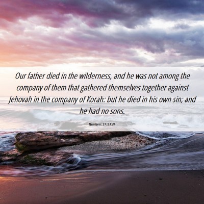 Picture 06 - Numbers 27:3 ASV - Our father died in the wilderness, and he was not - Bible Verse Picture