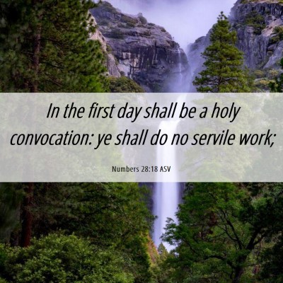 Picture 06 - Numbers 28:18 ASV - In the first day shall be a holy convocation: ye - Bible Verse Picture