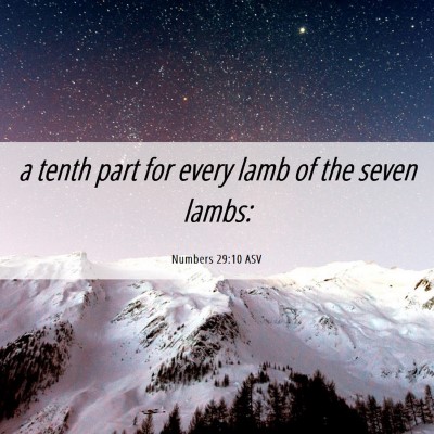Picture 06 - Numbers 29:10 ASV - a tenth part for every lamb of the seven - Bible Verse Picture