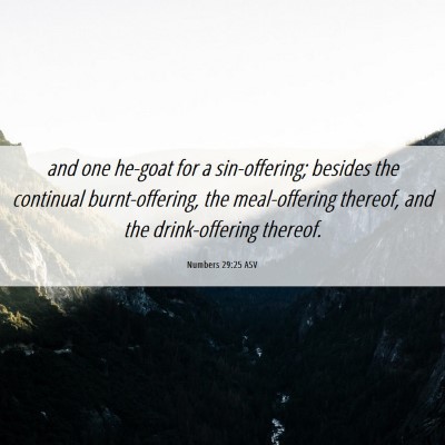 Picture 06 - Numbers 29:25 ASV - and one he-goat for a sin-offering; besides the - Bible Verse Picture