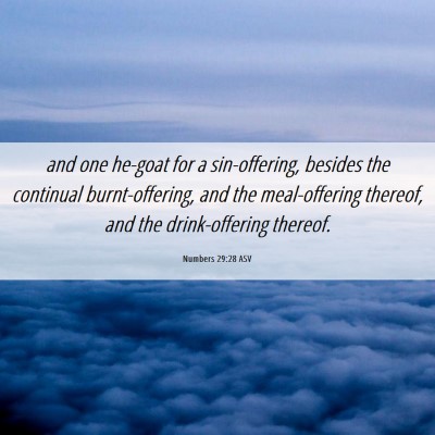Picture 06 - Numbers 29:28 ASV - and one he-goat for a sin-offering, besides the - Bible Verse Picture